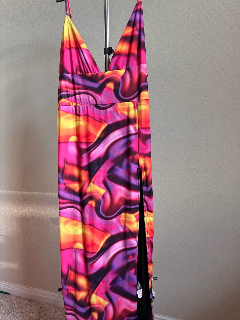 Pink, Purple & Yellow Swirl Maxi Dress